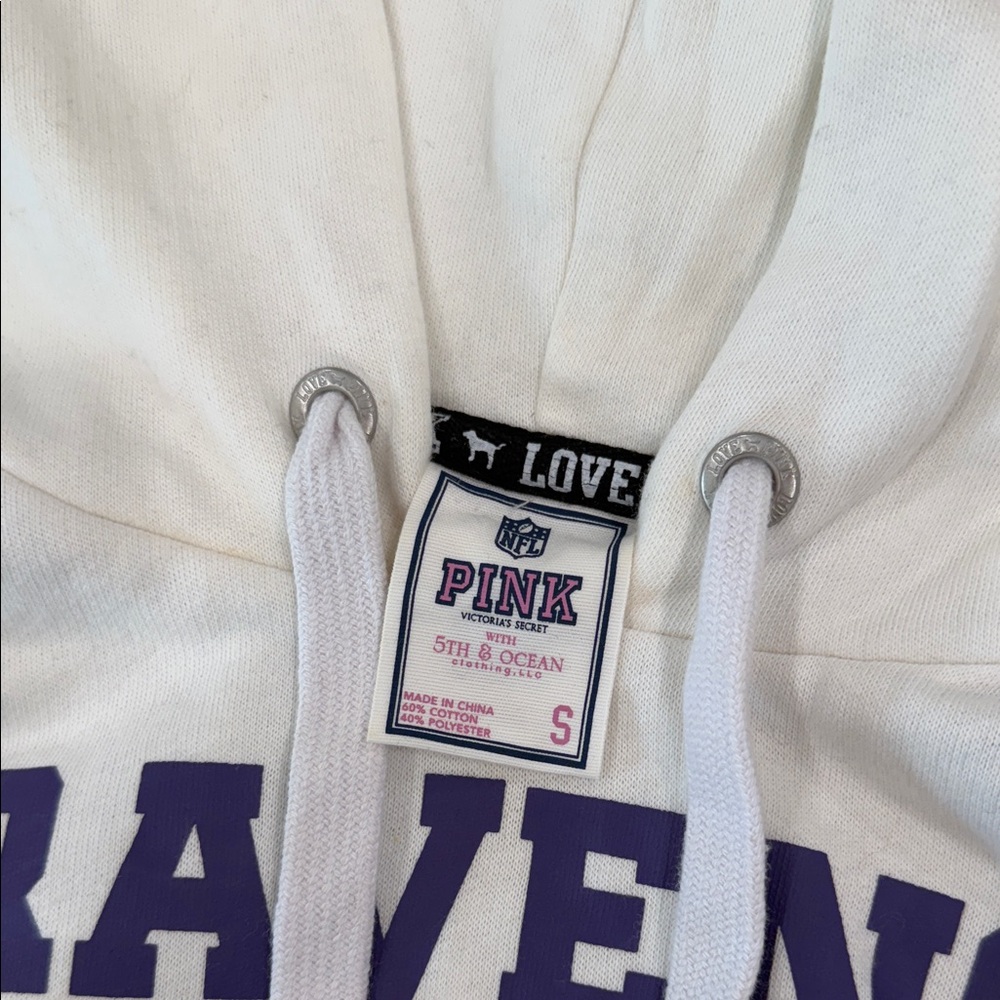 Baltimore Ravens White and Purple Hoodie VS small - Picture 2 of 6